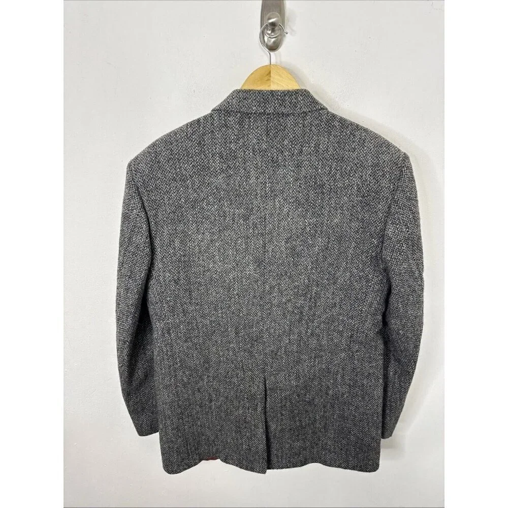 Harris‎ Tweed Men 42 Wool Gray Blazer Sports Coat Herringbone